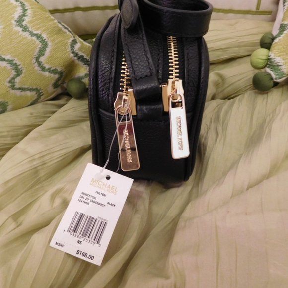 Michael Kors Fulton Double Zip Crossbody Black - Picture 4 of 8